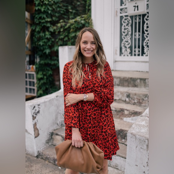 Graceatwood The Drop Red Animal Print Dress - L - Picture 1 of 4